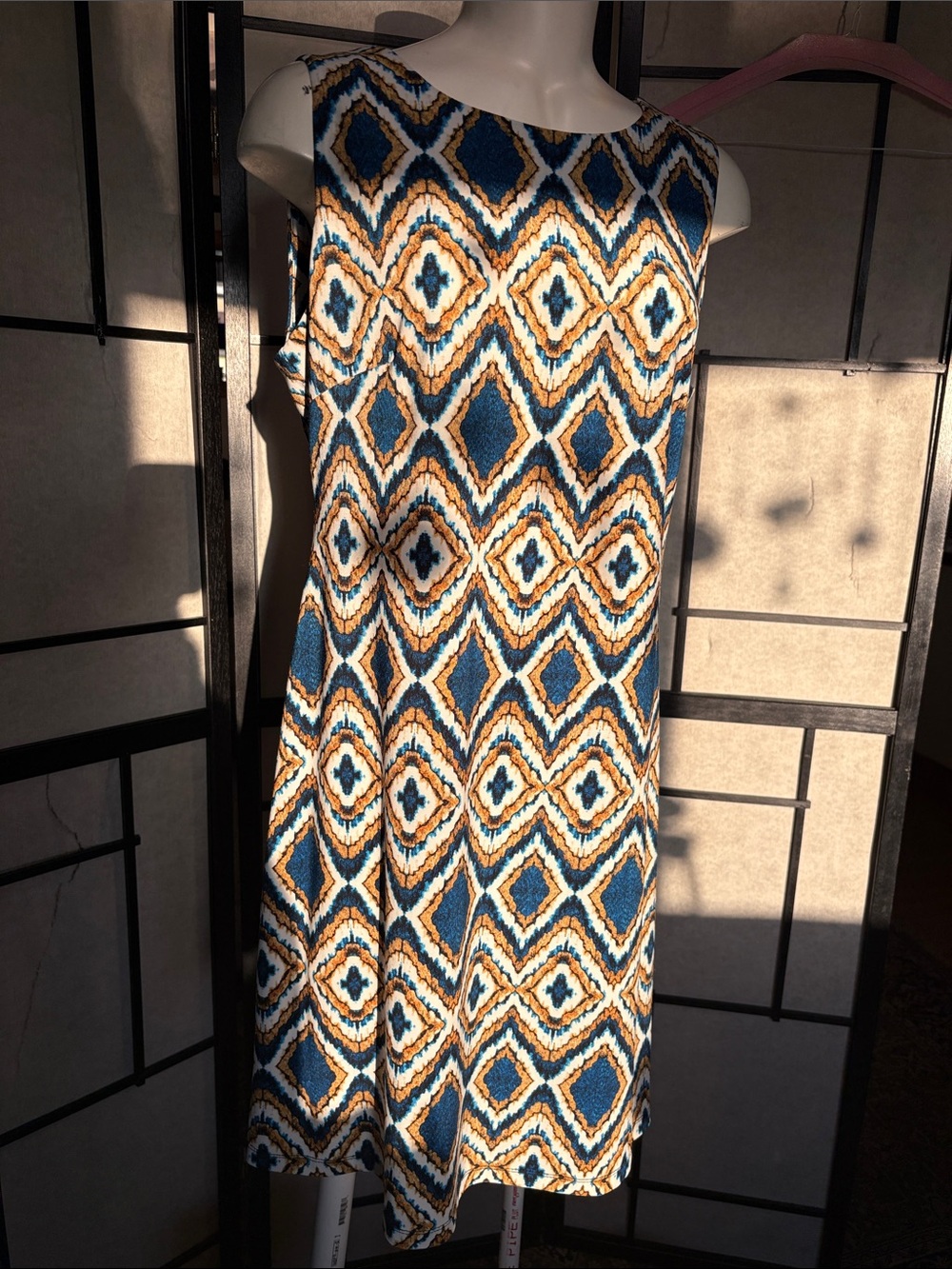 Tommy Hilfiger sleeveless Geometric stretch knit dress